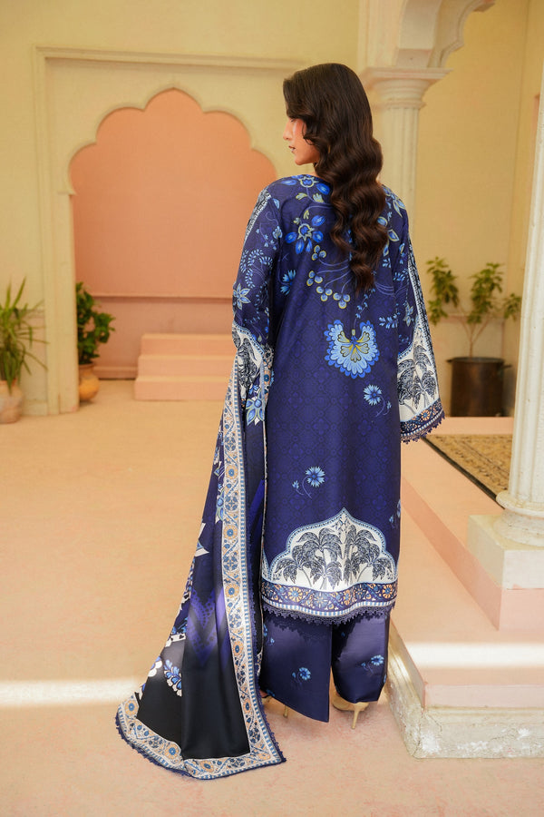 Neelgoon back view with printed khaddar dupatta