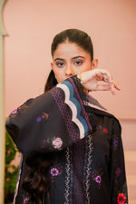 Gul-e-Shab black printed khaddar styled mood shot