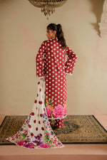 Bindiya back view with floral printed dupatta