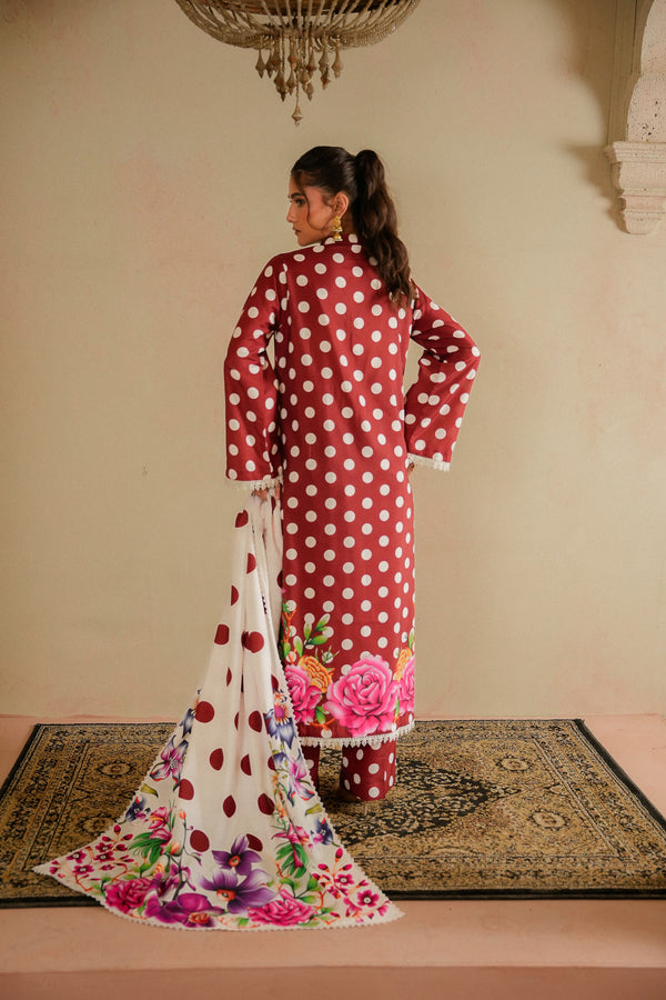 Bindiya back view with floral printed dupatta